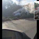 Após assalto, ladrões capotam carro roubado em Cuiabá