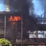 Incêndio de grandes proporções atinge usina de etanol em Jaciara