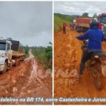 Atoleiros e alagamentos são registrados em diferentes regiões de MT