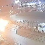 Motos explodem ao baterem de frente e três são socorridos em estado grave em MT; vídeo