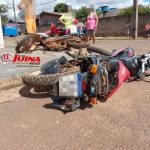 Batida entre motos deixa bebê de um ano e outras 3 pessoas feridas em Juína