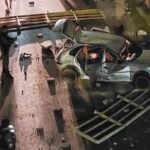 Homem perde o controle e cai em trincheira em Cuiabá; veja