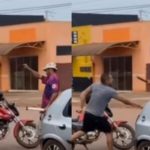 ‘Parceiros de copo’ lutam armados com facão na rua depois de desentendimento; veja vídeo