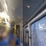 Estudantes quebram vidro de ônibus em Cuiabá; veja vídeo