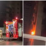 Prédio pega fogo e moradores saem às pressas em Cuiabá; veja vídeo