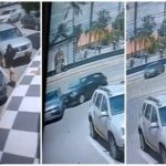 Vídeo: Mulher esquece carro desengatado; veículo atravessa avenida e bate em muro da PM