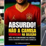 Para vereadores, versão da camisa vermelha da seleção brasileira é ‘comunismo’