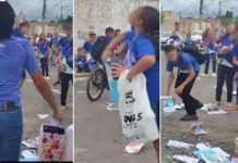 Vídeo: Estudantes de Cuiabá rasgam livros de escola; Seduc convoca pais