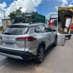 Criminoso rouba Corolla Cross em VG e acaba preso após colidir em outro carro em Cuiabá