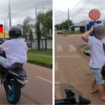 Vídeo: Exibicionista desafia PM e empina moto durante fuga em MT; veja a perseguição