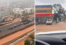 Temporal provoca acidente, alagamentos e lama em vias de Cuiabá; vídeo