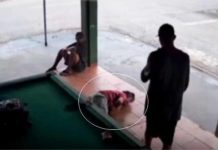 Vídeo: Cliente de bar passa mal, cai da mesa de sinuca e morre na hora em MT
