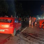 A 160 km/h, carro atinge Biz e deixa três feridos na Avenida do CPA; veja vídeos