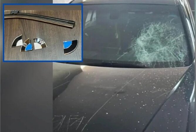 Mulher é presa após após destruir BMW e jogar produtos químicos no tanque do carro