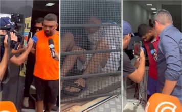 Vídeo mostra momento em que presos em operação por brutal homicídio deixam delegacia; assista