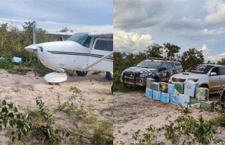 Gefron intercepta avião com 500 kg de cocaína avaliada em R$ 14 milhões em MT