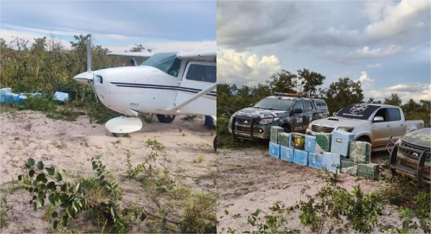 Gefron intercepta avião com 500 kg de cocaína avaliada em R$ 14 milhões em MT
