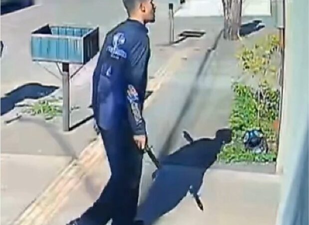 Homem morre após ameaçar ex-companheira com facão e ser baleado pelo atual namorado dela; VÍDEO