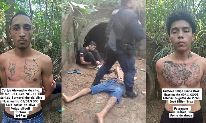 PM impede execução e resgata jovem amarrado em mata; dois foram presos