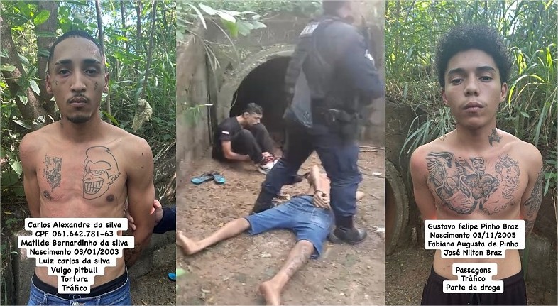PM impede execução e resgata jovem amarrado em mata; dois foram presos