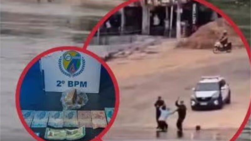 Homem se joga no rio com moto durante tentativa de fuga, mas acaba preso pela PM