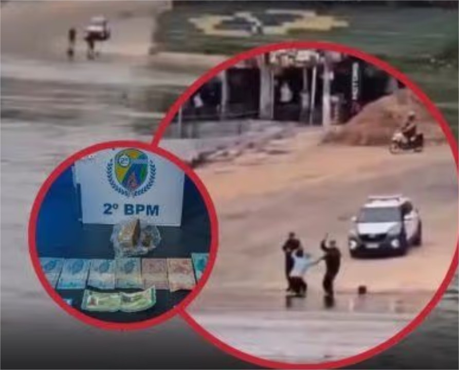 Homem se joga no rio com moto durante tentativa de fuga, mas acaba preso pela PM