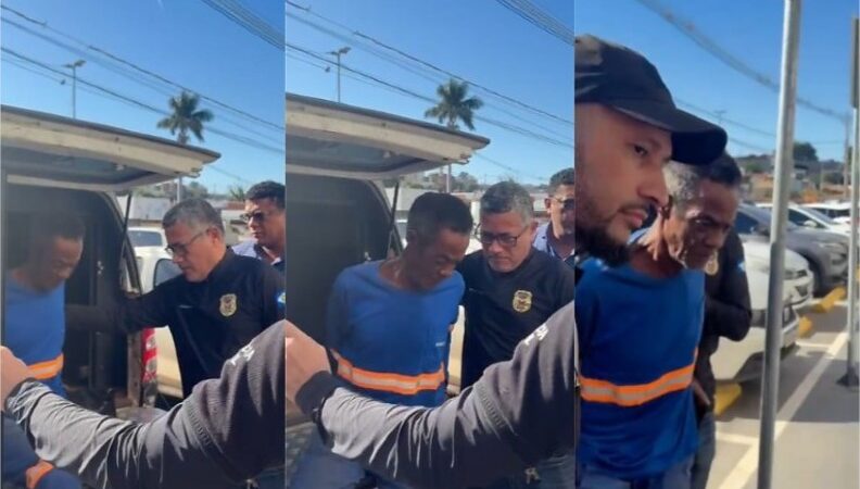 Veja momento em que marido que confessou matar esposa chega na delegacia em Cuiabá