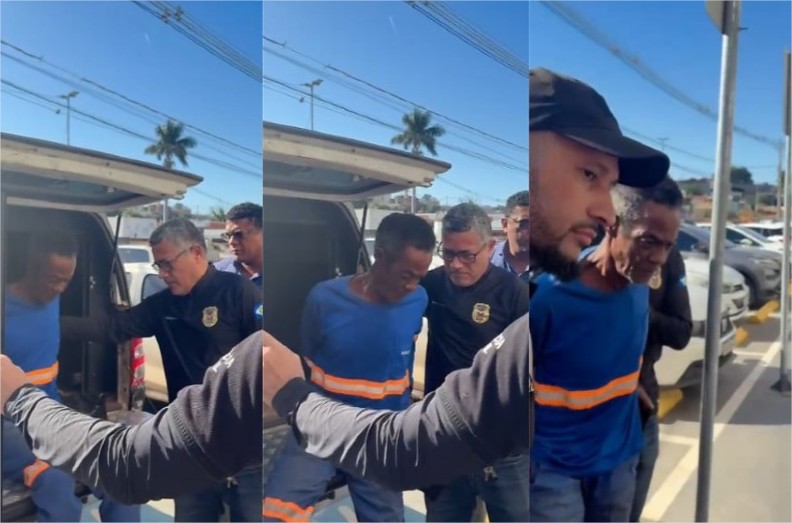 Veja momento em que marido que confessou matar esposa chega na delegacia em Cuiabá