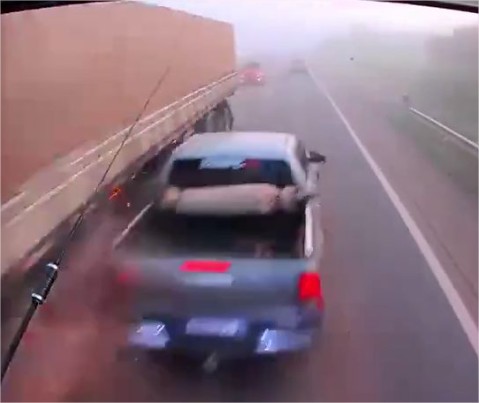 Vídeo mostra momento em que empresário perde controle da caminhonete e morre na BR-364