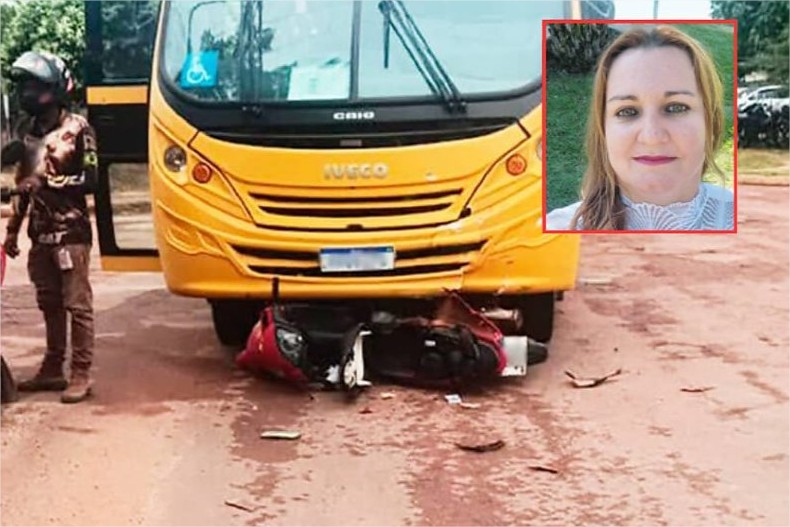 Mulher sem CNH morre em acidente com ônibus escolar da Apae em MT