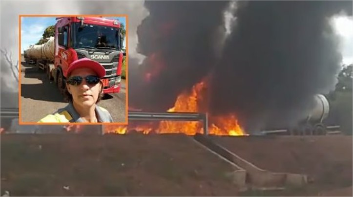 Identificada motorista de caminhão que morreu carbonizada em explosão na Rodovia dos Imigrantes