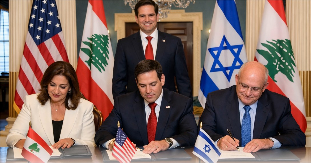Estados Unidos, Israel e Líbano assinam acordo de paz trilateral