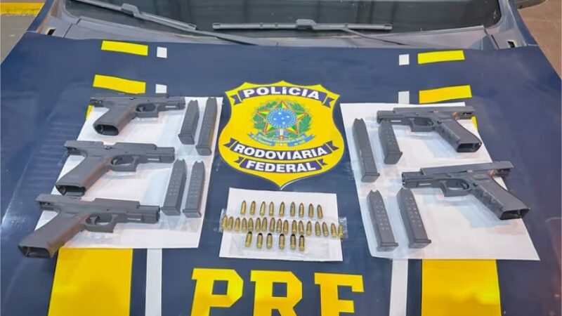 Passageira é presa em ônibus com cinco pistolas e munições que seriam levadas de Cuiabá para o RJ