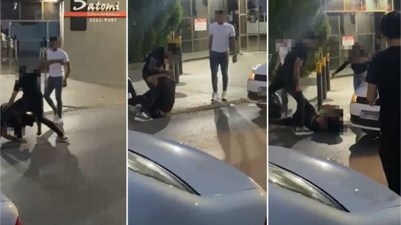 Vídeo flagra troca de socos entre jovens em avenida de Cuiabá; veja
