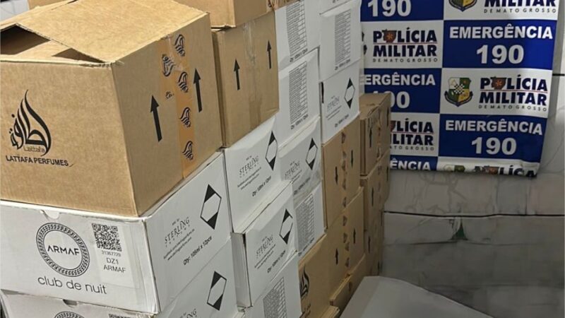 Polícia Militar prende homem com 14 caixas de produtos contrabandeados em Alto Araguaia