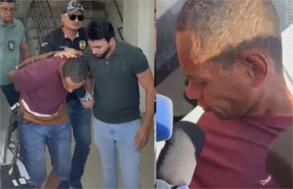 Criminoso preso por matar a própria filha de 12 anos em VG deixa delegacia em silêncio; assista