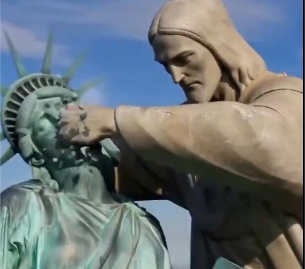 Cristo e Estátua da Liberdade duelam em vídeo de IA divulgado pelo Irã