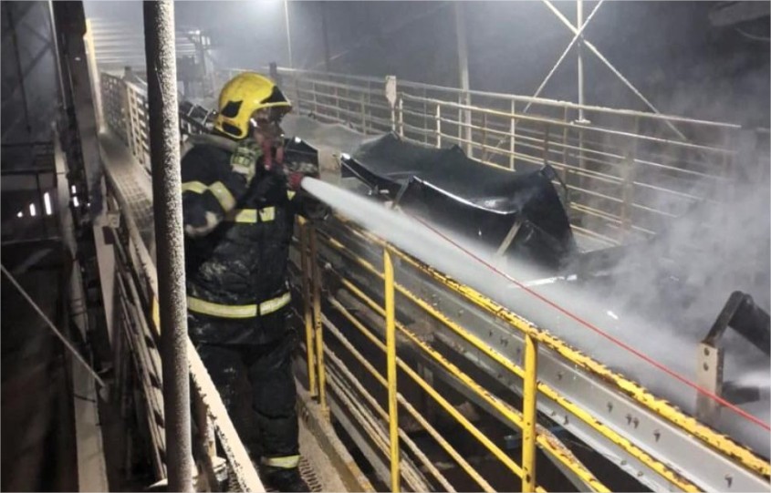 Incêndio em indústria de etanol é contido antes de atingir estoque de milho e estrutura principal