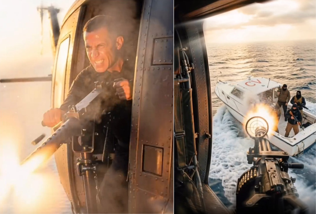 Em vídeo de IA, Flávio Bolsonaro e Coronel Assis abrem fogo contra barcos do CV e PCC