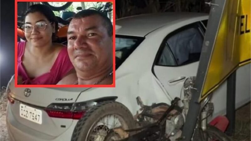 Pai e filha morrem após moto invadir contramão e atingir carro em MT