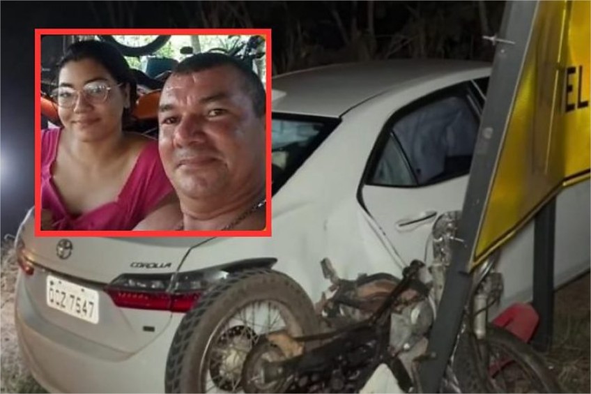 Pai e filha morrem após moto invadir contramão e atingir carro em MT