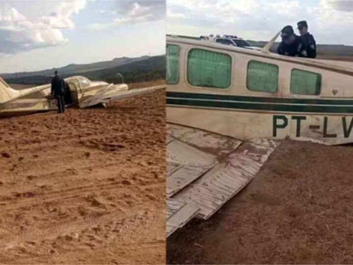 Avião faz pouso forçado em fazenda às margens de rodovia em MT