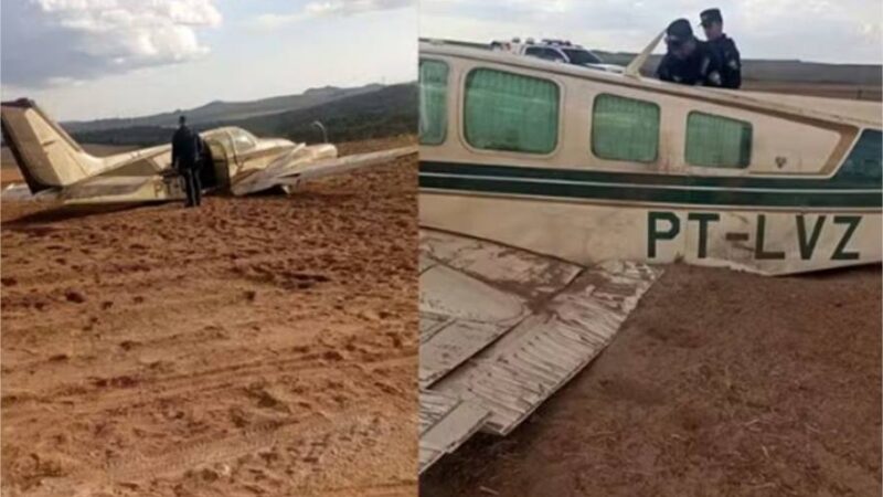 Avião faz pouso forçado em fazenda às margens de rodovia em MT