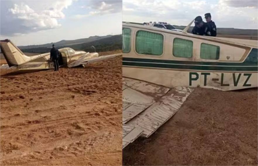 Avião faz pouso forçado em fazenda às margens de rodovia em MT