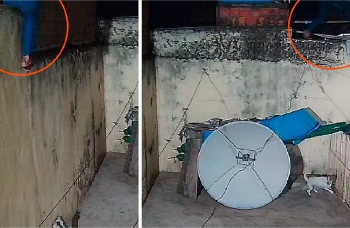 Câmera flagra fuga de criminoso por telhados após sequestro de mulheres em Cuiabá; veja vídeo