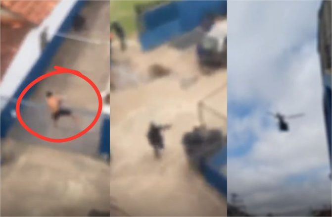 Sem CNH, motociclista foge da PM, pula portão e invade escola em Várzea Grande; veja