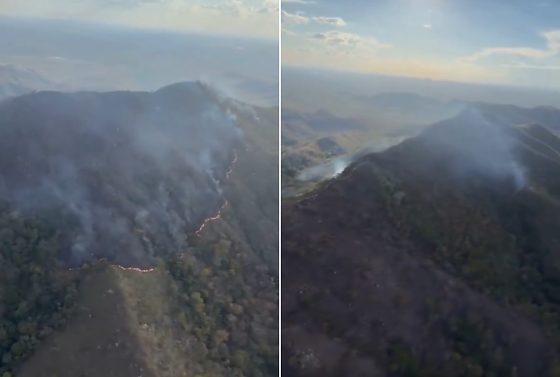 Incêndio avança sobre área de proteção ambiental em Chapada dos Guimarães; veja vídeo