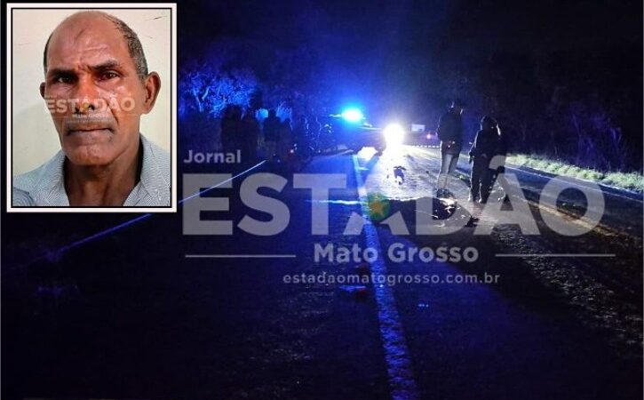 Idoso para no acostamento para arrumar moto e morre atingido por outra em MT